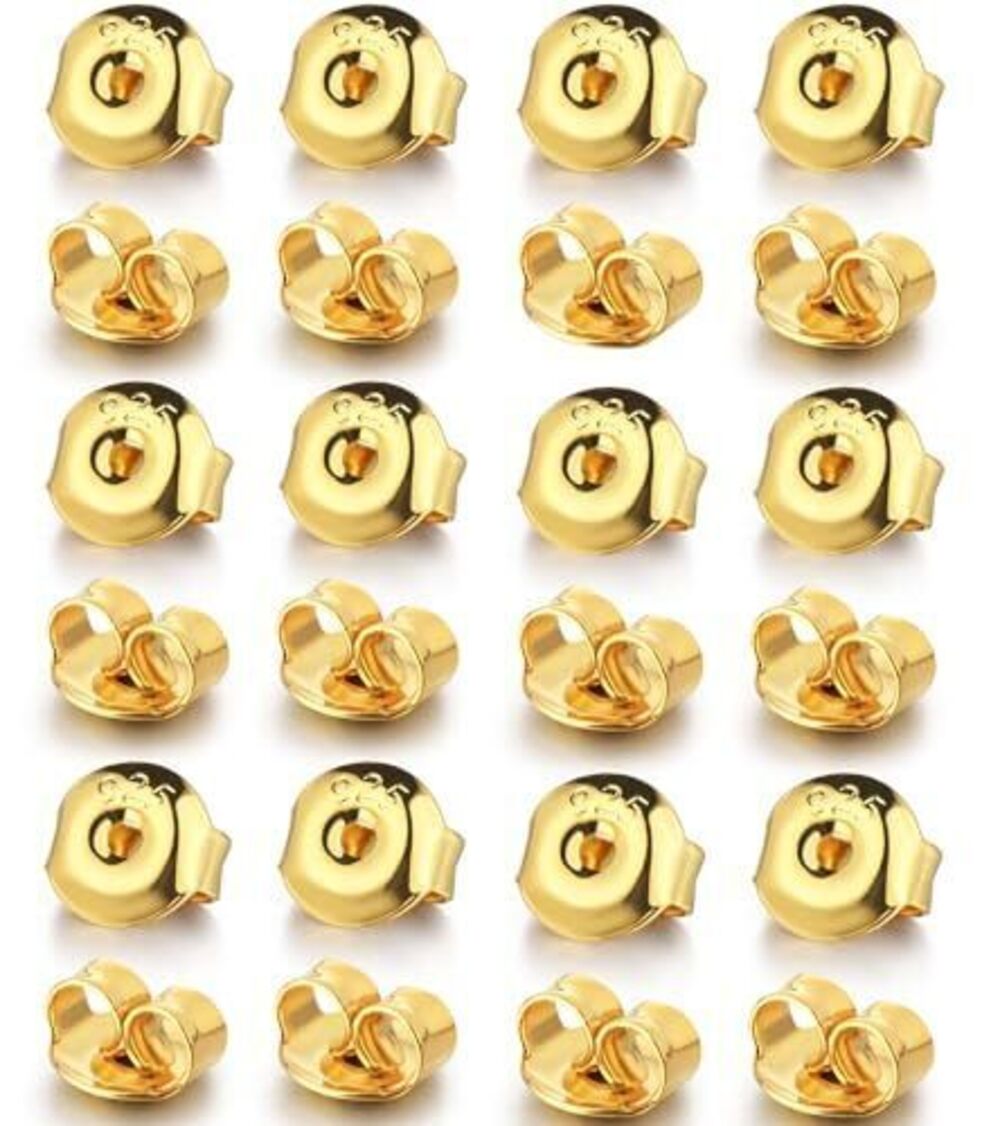 6276 24 PCS 18K Gold Plated Earring Backs for Studs, Moconar 925 Sterling